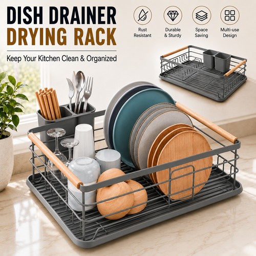 Tier dish drainer rack - 1,