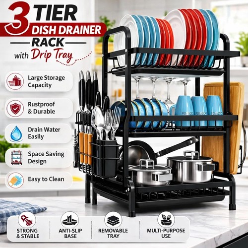 Tier dish drainer rack - tier,
