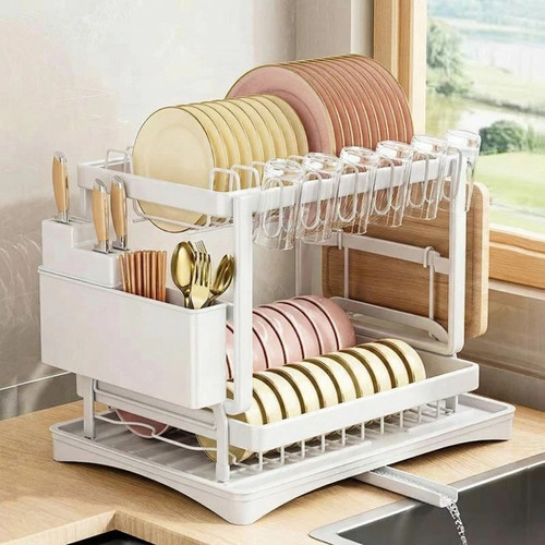 Tier dish drainer rack with - dish,