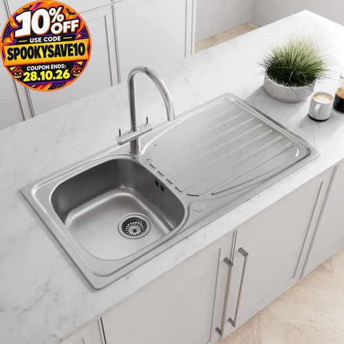 Stainless steel inset kitchen - stainless,