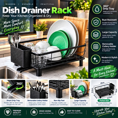 Dish drainer rack bowl plate - dish,