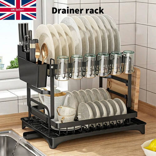 Tier dish drainer rack with - 2,