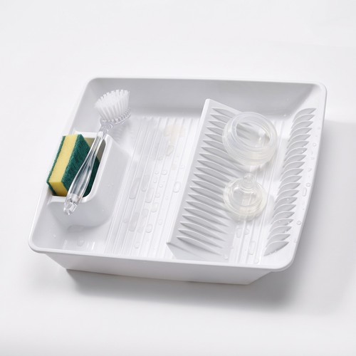 White plastic dish drainer - white,