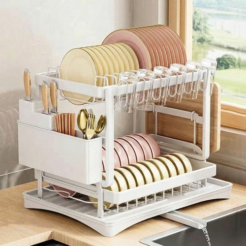 Tier dish drainer rack with - tier,