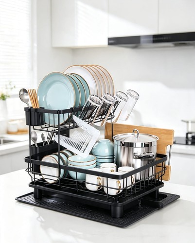 Tier black dish drainer - 2,