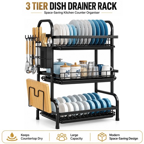 Tier dish drainer rack - dish,