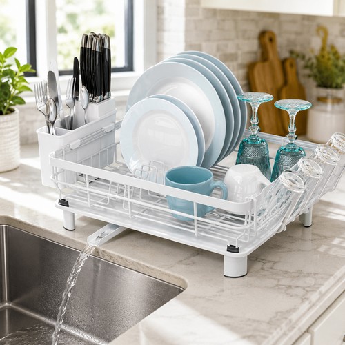 White dish drainer - drainer, rack