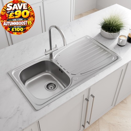 Stainless steel inset kitchen - steel,
